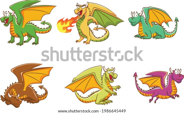 Dragon Vector Illustration White Background Stock Vector (Royalty Free ...