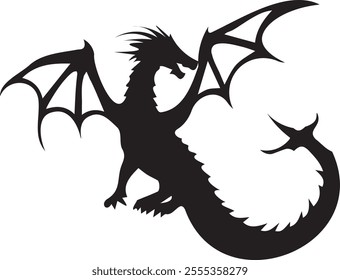 A dragon vector image showcases a fierce and mythical creature with an intricate, stylized design.