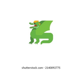 Dragon vector isolated icon. Dragon emoji illustration.