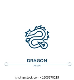 dragon vector line icon. Simple element illustration. dragon outline icon from asian concept. Can be used for web and mobile
