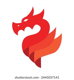 Dragon Vector Logo Design. Layered Style Design