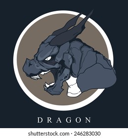 Dragon. Vector logo head dragon.