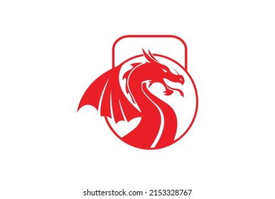 Esquema del timbre del logotipo del vector del dragón.
