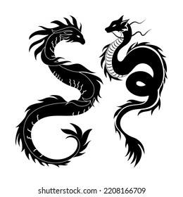 dragon vector logo set image, top view. perfect for backgrounds, wallpapers and more