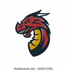 dragon - vector logo/icon illustration mascot