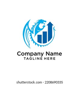 dragon vector with management logo graphic