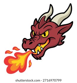Diseño de personaje de mascota de Vector de dragón Ilustración vectorial aislada sobre fondo blanco
