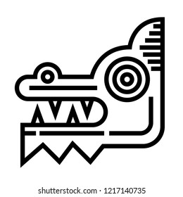 Dragon vector outline icon