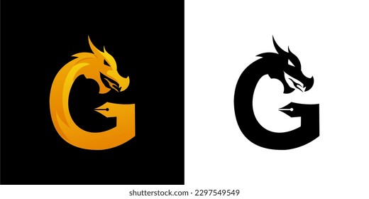 Un vector de dragón en forma de letra G puede aplicarse al logotipo de una empresa y a otros