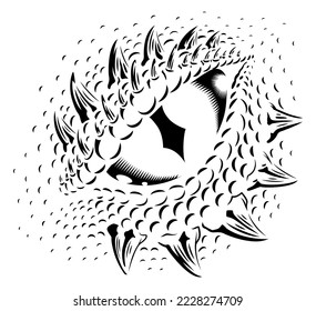 Dragon vector, silhouette vector, isolated illustration abstract pattern on white background