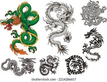 Dragon Vector, These for tattoo, sticker, decoration and etc.