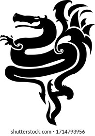 Dragon Vector Tribal Tattoo Flash Art