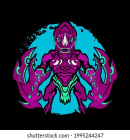 dragon warrior vector illustration for sign, symbol, logo, icon, background