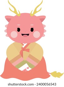 Dragon wearing hanbok, happy new year