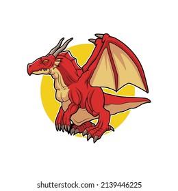 dragon western vector illustration character design