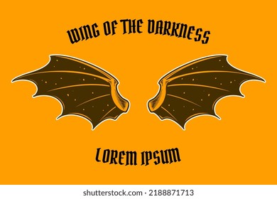 dragon wing card poster vector illustration