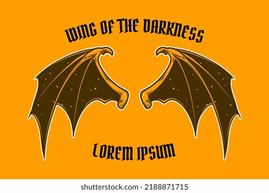 dragon wing card poster vector illustration
