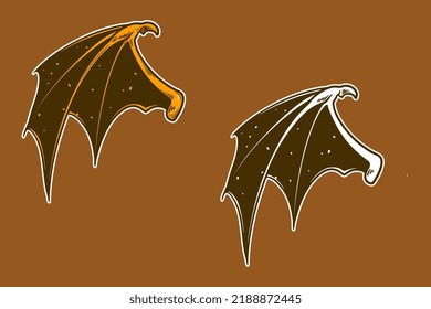 objeto de ilustración del vector del ala del dragón