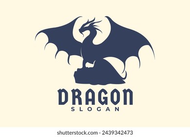 Dragon Wing Wyvern Drake Vector Logo Design