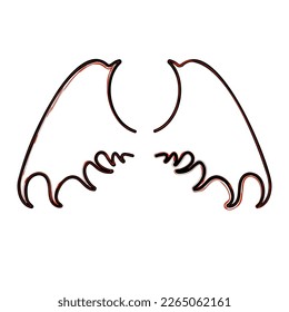 dragon wings brush on white background, vector illustration.