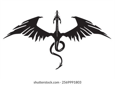 Dragon Wings Flying Ink Design