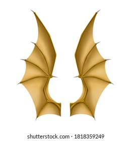 Dragon wings isolated on white background, EPS 10.
