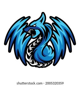 Dragon Wolf E-Sport Mascot Logo