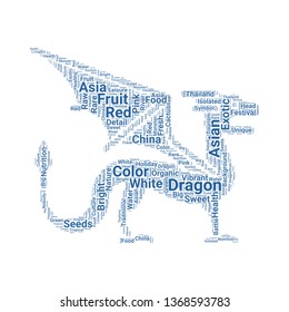dragon word cloud. tag cloud about dragon