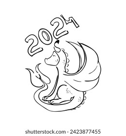 Dragon, the year of the dragon vector illustration