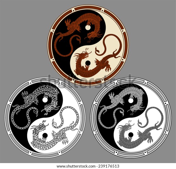 Dragon the yin yang. Dragons in the shape of the yin yang, symbol of ...