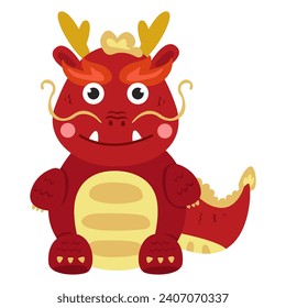 dragon zodiac cartoon character. new year 2024