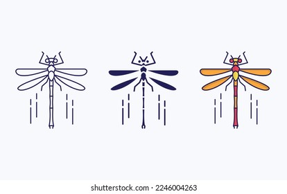 Dragonflies bug vector illustration icon