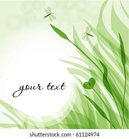 Dragonflies y césped