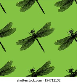 Dragonflies seamless pattern 