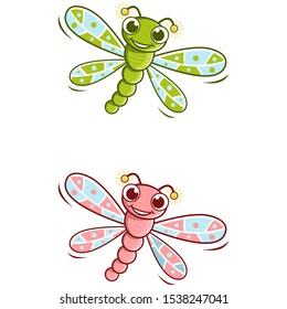 Dragonfly 2 Mascot Character Illustration Vector Design