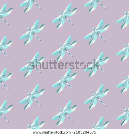 dragonfly abstract figures, vector seamless simple pattern