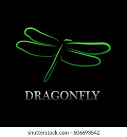dragonfly abstract vector colored logo