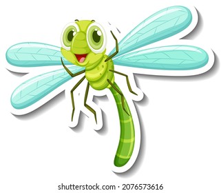 Dragonfly animal cartoon sticker illustration