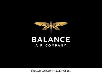 Dragonfly animal logo design vector illustration.