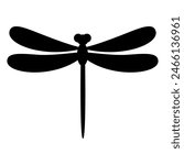 Dragonfly animal silhouette. Vector image