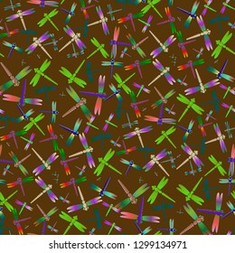 Dragonfly background - summer seamless pattern.