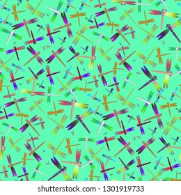 Dragonfly background - summer seamless pattern.