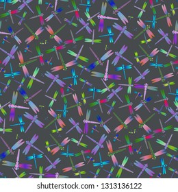 Dragonfly background - summer seamless pattern.