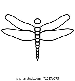 Dragonfly black icon .