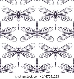 Dragonfly butterfly tattoo vector illustration pattern