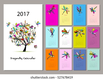 Dragonfly calendar 2017 design