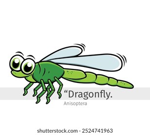 Dragonfly Cartoon illustration. Insect animal isolated. Animal cartoon collection. Dragonfly Cartoon character