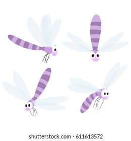 dragonfly cartoon set