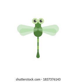 Vector de dibujos animados de libélula, icono en un fondo blanco