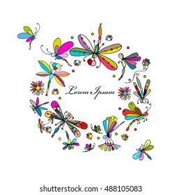 Dragonfly collection, sketch for your design